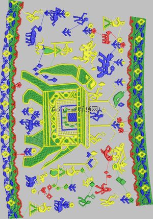 Carpet Elephant Indian embroidery pattern album