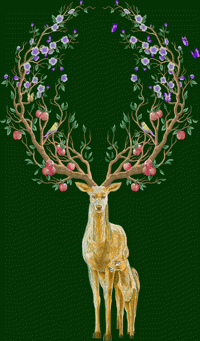 Wall covering sika deer background wall embroidery pattern album