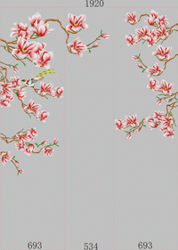 Wall covering magnolia flower background wall embroidery pattern album