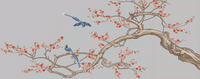 Wall covering plum blossom bird background wall embroidery pattern album
