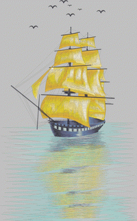 Wall covering sailboat background wall embroidery pattern album