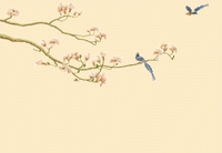 Wall covering magnolia flower bird background wall embroidery pattern album
