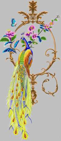 Wall covering peacock background wall embroidery pattern album