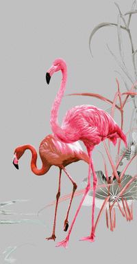 Wall covering flamingo lotus background wall embroidery pattern album