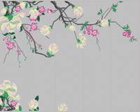 Wall covering magnolia flower mural background wall embroidery pattern album