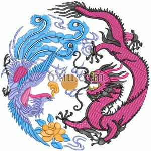 Dragon and Phoenix Chinese Style embroidery pattern album