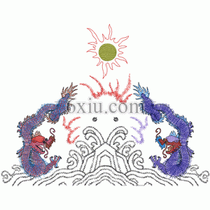 Dragon Sea Waves embroidery pattern album