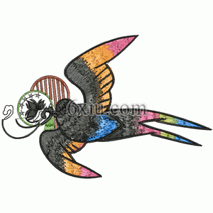 Bird swallow embroidery pattern album