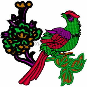 Bird flower branch embroidery pattern album