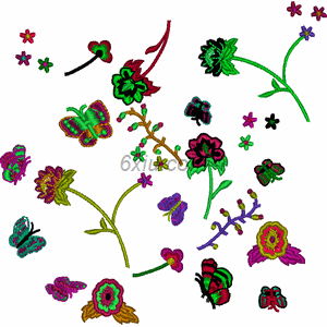 Broken flowers embroidery pattern album