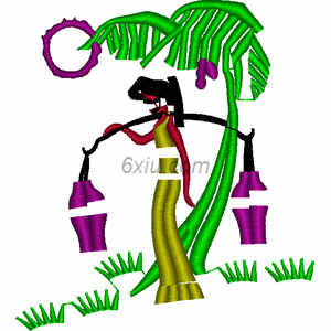 Character Beauty Coconut Tree embroidery pattern album