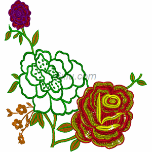 Flowers in Middle and Old Age embroidery pattern album