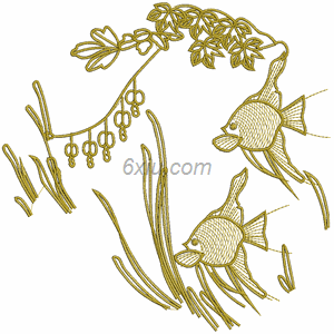 Goldfish embroidery pattern album
