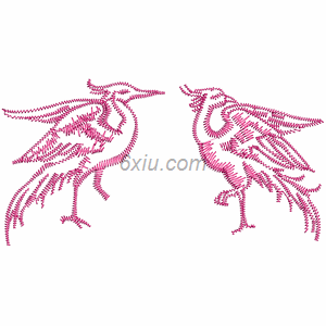 Bird crane embroidery pattern album