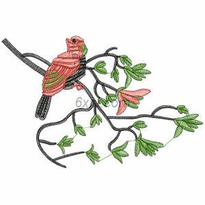 Bird branch embroidery pattern album