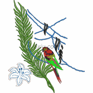 Bird's fin embroidery pattern album