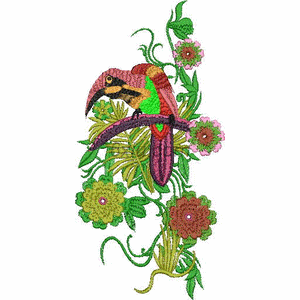Bird Parrot Flower embroidery pattern album