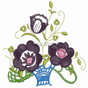 Flower blue embroidery pattern album