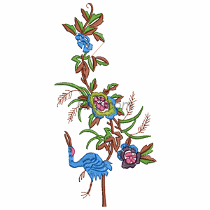 Crane Flower embroidery pattern album