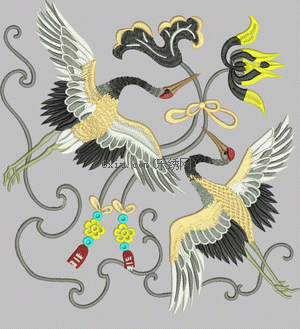 crane embroidery pattern album