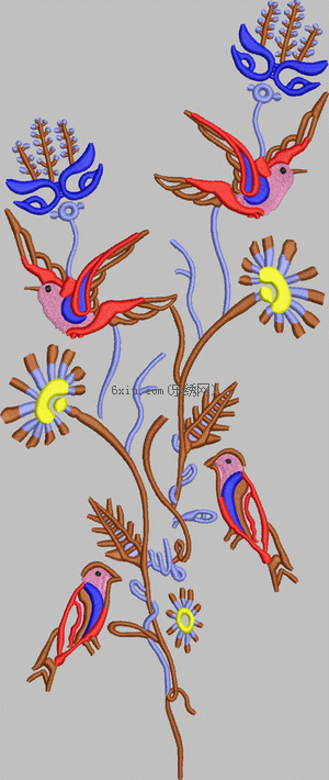 Bird beautiful flower embroidery pattern album