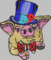 Pig head embroidery pattern album