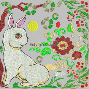 Rabbit pillow embroidery pattern album