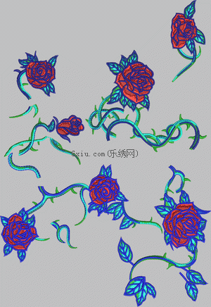 Rose flower embroidery pattern album