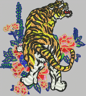 Tiger pretty flower embroidery pattern album