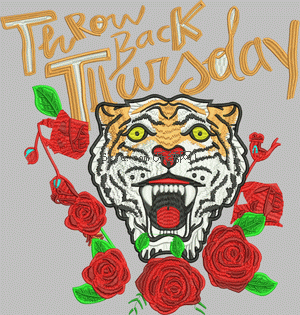 Tiger head rose embroidery pattern album