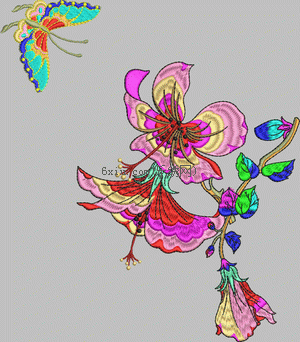 Pretty flower butterfly embroidery pattern album