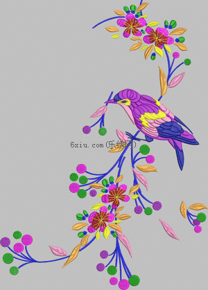 Bird beautiful flower embroidery pattern album