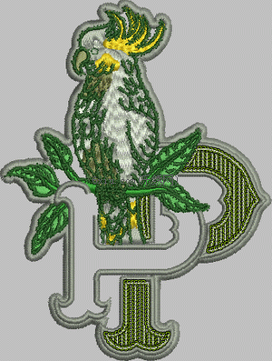 Bird sequin parrot embroidery pattern album