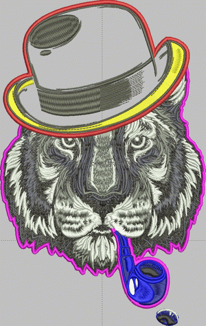 Lion head embroidery pattern album