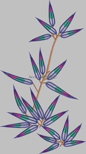 Bamboo leaves embroidery pattern album