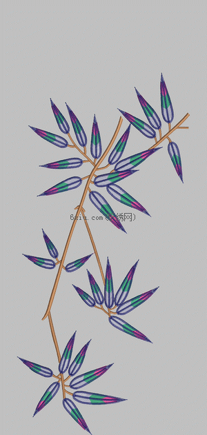 Bamboo leaves embroidery pattern album
