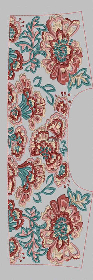 Flower strips embroidery pattern album