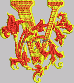 v logo embroidery pattern album