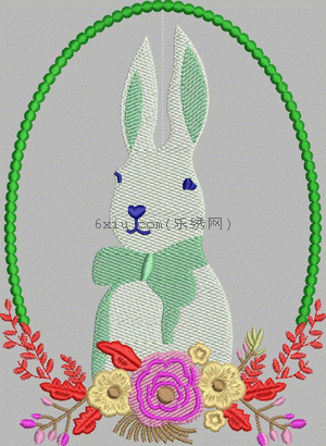 rabbit embroidery pattern album