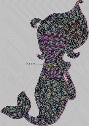 Mermaid Sequins embroidery pattern album