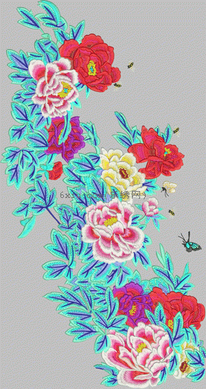 Beautiful flowers, exquisite peony flowers, blooming rich and honorable embroidery pattern album