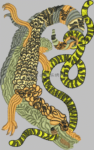 Snake crocodile embroidery pattern album