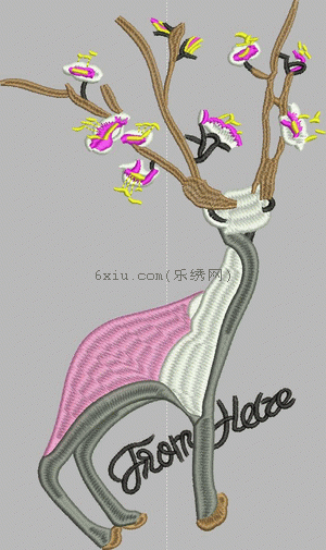 Sika deer embroidery pattern album