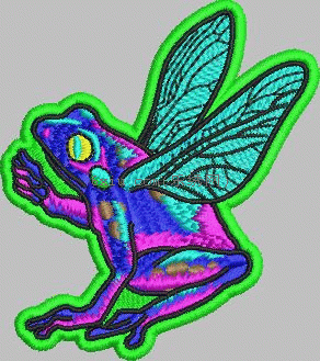 Frog wings embroidery pattern album