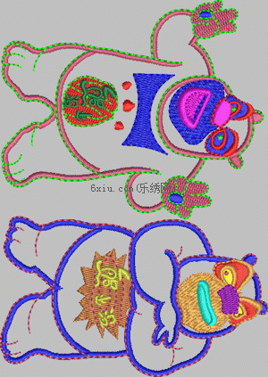 Cartoon Bear Big Bear embroidery pattern album