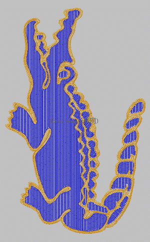 Crocodile toothbrush embroidery