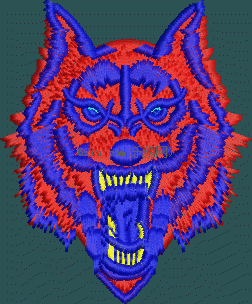 Wolf head embroidery pattern album