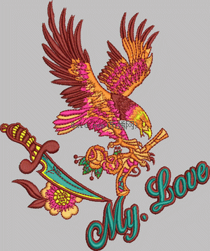 Eagle knife embroidery pattern album