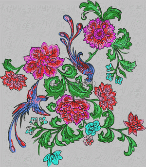Phoenix Beautiful Flowers embroidery pattern album