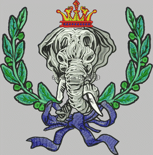 Elephant emblem logo embroidery pattern album